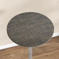 HOMCOM Adjustable Bar Table for 2, Round Pub Table with PE Rattan Top and Steel Base for Home Bar, Small Dining Room, Brown(m-9)