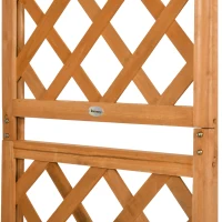 Outsunny 7.7FT Garden Arch with 2 Foldable Planter Boxes, Outdoor Wooden Trellis Arbor for Ceremony Party Weddings, Brown(m-9)