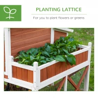 PawHut 44" Chicken Coop, Wooden Hen Run House, Rabbit Hutch with Nesting Box, Removable Tray, Asphalt Roof, Planting Lattice, Orange(m-9)