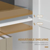 HOMCOM Kitchen Buffet Storage with 2 Doors and 2 Adjustable Shelves 90 x 39.5 x 88 cm White(m-5)