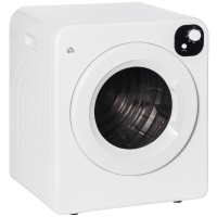 HOMCOM Compact Laundry Dryer 1300W Portable Clothes Dryer with 3.2 cu.ft Stainless Steel Drum, Front Load Electric Dryer, White