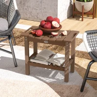 Outsunny HDPE Shower Bench, Waterproof Shower Stool with Handle, Storage Shelf, Non-Slip Pads for Indoor Outdoor, Brown(m-10)