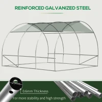Outsunny 10' x 10' x 6.5' Walk-in Tunnel Greenhouse with High-Quality Transparent PE Cover, Zipper Doors, & Windows(m-7)