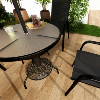 Outsunny 19" Patio Umbrella Base, 26 lbs Concrete Heavy Duty Umbrella Stand, Round Patio Umbrella Holder for 1.5"/1.9" Umbrella Poles for Outdoor, Lawn, Poolside, Bronze(m-7)