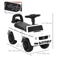 Aosom Compatible Baby Toddler Push Car Foot-to-Floor Ride-On Wheel Mercedes-Benz G350 Licensed White(m-3)