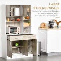 HOMCOM Kitchen Buffet with Hutch Multi Storage Cupboard Cabinet Server Sideboard with Drawers(m-4)