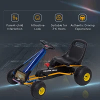 Soozier Pedal Go Kart Racing Style Children Ride On Car Outdoor Racer Adjustable Seat(m-4)