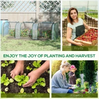 Outsunny 9.7' L x 3' W x 2.5' H Portable Tunneled Greenhouse with 3 Zippered Doors, Water/UV Fighting PVC Cover(m-8)