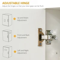 HOMCOM 72" Kitchen Buffet with Hutch, Kitchen Pantry Cupboard with 2 Door Cabinet, and 2 Adjustable Shelves, White(m-8)