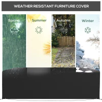 Outsunny Patio Furniture Cover for Outdoor Sectional Sofa Set Waterproof Windproof Oxford Fabric, 97" x 65" x 26", Black(m-6)