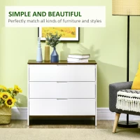 HOMCOM Chest of Drawers, 3 Drawer Dresser with Cut-out Handles, Drawers Unit with Storage for Living Room, White(m-4)