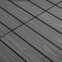 Outsunny Interlocking Deck Tiles, Pack of 11 Outdoor Flooring Patio Tiles, 12" x 12", All Weather for Porch, Balcony, Backyard for a New Classic Look, Grey(m-8)