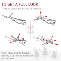 HOMCOM 8ft Artificial Flocked Christmas Tree with Snow Tips, Easy Assembly, Hinged Xmas Tree for Home Office Holiday(m-7)