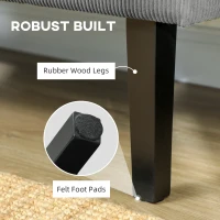 HOMCOM 46.5" Loveseat Couch with USB Ports, Corduroy Love Seat Sofa with Wood Legs for Living Room, Bedroom, Small Space, Grey(m-7)