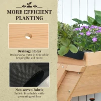 Outsunny 39'' x 28'' Raised Garden Bed with Legs, Elevated Wooden Planter Box with Bed Liner for Vegetables, Flowers Herbs, Backyard Patio Balcony Use(m-6)