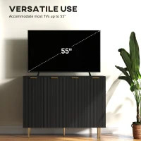 HOMCOM Modern Kitchen Storage Cabinet, Sideboard Buffet Cabinet with Adjustable Shelves for Hallway, Black(m-6)