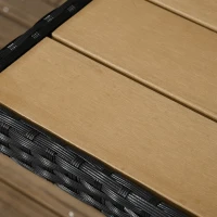 Outsunny 5 Pieces Wicker Patio Dining Set Outdoor Furniture Set with Removable Cushions, WPC Top Dining Table, PE Rattan Conversation Set for Garden Poolside Backyard, Cream White(m-9)