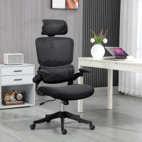 Vinsetto Ergonomic Office Chair, Mesh Chair with Adjustable Back, Headrest and Armrests, Lumbar Support, Tilt Function(m-8)