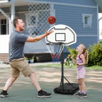 HOMCOM 51"-64" Height Adjustable Basketball System Poolside Hoop Stand Portable with Wheels(m-9)