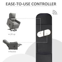 HOMCOM Electric Lift Recliner Chair Rising Power Chaise Lounge Fabric Sofa with Remote Control & Side Pocket for Living Room(m-7)