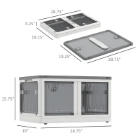 HOMCOM 3 Packs of Collapsible Stackable Storage Bins with Lids, Wheels, 32 Gal, White(m-3)