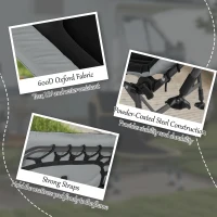 Outsunny Heavy Duty Camping Cot, Folding Bed with Soft Padded Cushion and 180° Adjustable Backrest, 400 lbs. Capacity, Gray(m-8)