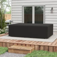 Outsunny Patio Furniture Cover for Outdoor Sectional Sofa Set Waterproof Windproof Oxford Fabric, 97" x 65" x 26", Black(m-8)