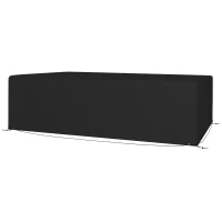 Outsunny Patio Furniture Cover for Outdoor Sectional Sofa Set Waterproof Windproof Oxford Fabric, 97" x 65" x 26", Black(m-2)