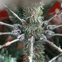 HOMCOM 9 FT Artificial Christmas Tree, Flocked Hinged Xmas Tree with 1939 Tips, Steel Base, Auto Open, Green(m-9)