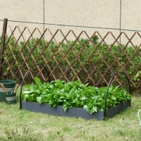 Outsunny 47" x 31" x 21" 12 Grids Garden Bed Planter Kit Box with Greenhouse with 2 Roll Up Windows Dual Use, Outdoor, PVC Cover(m-8)