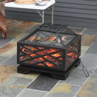 Outsunny 26" Outdoor Fire Pit, Square(m-10)