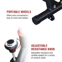 Soozier Upright Stationary Exercise Bike Indoor Fitness Cycling Bicycle Cardio Workout  Training Bike w/ Adjustable Resistance LCD Monitor Phone Holder Black(m-7)