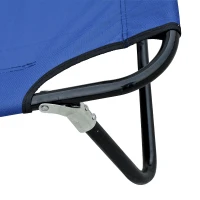 Outsunny Camping Cot for Adults, Folding Bed, Portable Sleeping Cot for Travel, Beach, Hiking, Rated for 264lbs, Blue(m-7)