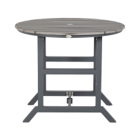 Outsunny Aluminum Frame Round Patio Table with Umbrella Hole, Outdoor Dining Table for 4 People, Dark Gray