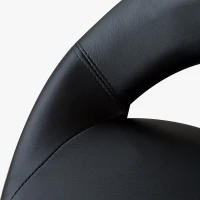 HOMCOM Modern Hydraulic Moon Salon Stool Rolling Swivel Chair Massage Spa Tattoo Pub Bar Stool, Black and Chrome(m-9)