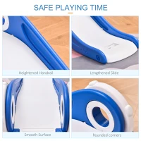 Qaba Folding Kids Slide, Activity Freestanding Climber for Ages 1-3 Years, Indoor and Outdoor Exercise Playset Toy Center, with Cartoon Astronaut Shape, Blue(m-7)