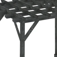 Outsunny 12' x 10' Patio Pergola, Weather-Resistant Cedar Wood, Backyard Cover for Porch Party, Grape Garden, Vineyard, Ivy Vine, or Climbing Plants, Black(m-9)