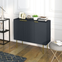 HOMCOM Modern Storage Cabinet Sideboard Buffet Cabinet with Gold Legs for Living Room Dining Room Hallway Black