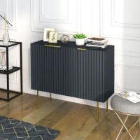 HOMCOM Modern Storage Cabinet Sideboard Buffet Cabinet with Gold Legs for Living Room Dining Room Hallway Black(m-1)
