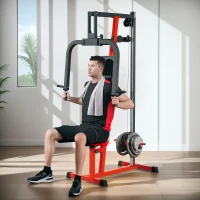 Soozier Chest Fly and Chest Press Machine for Back, Pectoral, Rear Deltoid and Shoulder Training, Red(m-10)