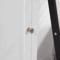 kleankin Bathroom Storage Cabinet with 3 Tier Adjustable Shelf Storage, Linen Tower Enclosed Cabinet for Anti-Toppling Design, White(m-7)