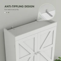 HOMCOM Over The Toilet Cabinet, Modern Bathroom Above Toilet Storage with Barn Doors and Open Shelf, White(m-9)