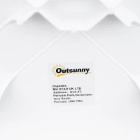 Outsunny Garden Side Table, Plastic Outdoor Square Coffee Table for Drink, Snack, White(m-7)