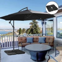 Outsunny 4PCs 175lb Cantilever Patio Umbrella Base Weights, HDPE Water and Sand Filled Umbrella Weights, Black(m-10)
