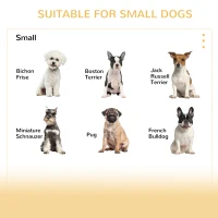 PawHut Plastic Dog House with Air Vents, Small Dog House with Door Opening, Elevated Floor, Bowl Holder, 2 Bowls, Soft Washable Cushion, for Small Sized Dogs, White(m-7)