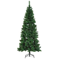 HOMCOM 6.9ft Christmas Tree Artificial Evergreen Spruce Xmas Tree Holiday Decor Indoor Outdoor w/ Stand 631 Branch Tips Seasonal Decoration Green(m-11)