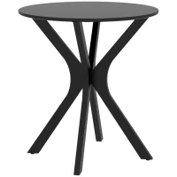 HOMCOM Round Dining Table, Modern Dining Room Table with Steel Curved Legs, Space Saving Small Kitchen Table, Black(m-11)