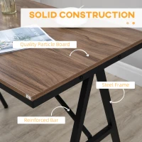 HOMCOM Industrial Bar Table with Steel Frame, Counter Height Table Pub Table for Kitchen Dining Room Cafe, Brown/Black(m-4)