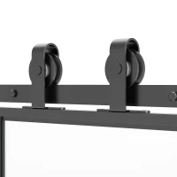 HOMCOM 36" x 84" Sliding Door with Hardware Kit, Handle, & Track, Frosted Tempered Glass Door, Easy Installation(m-8)