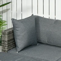 Outsunny 6 Pieces Outdoor PE Rattan Wicker Patio Furniture Sofa Set with Thick Cushions, Deluxe Garden Sectional Couch with Glass Top Table, Mixed Grey and Dark Grey(m-9)